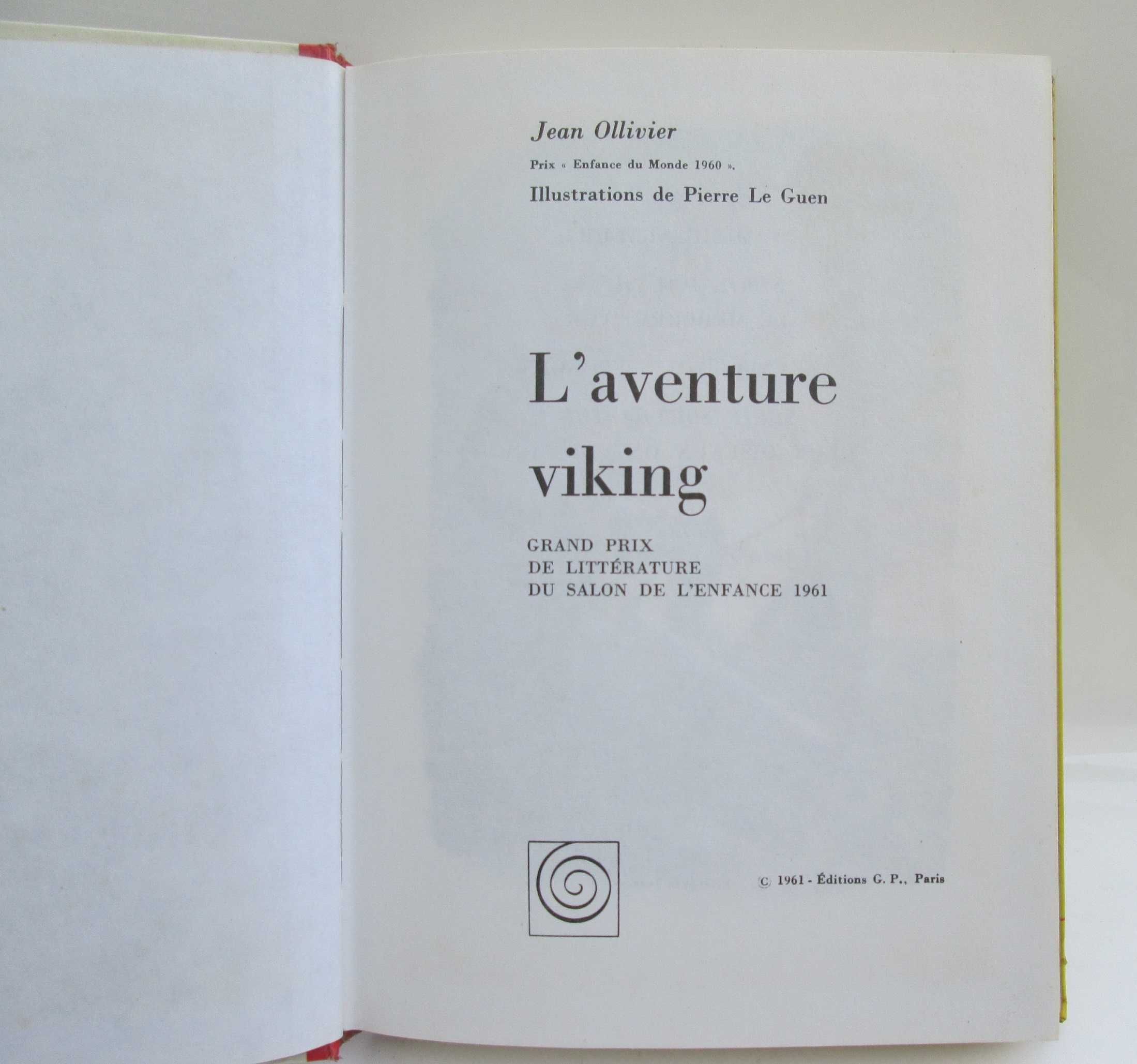 Livro L’aventure Viking, Jean Olivier 1972