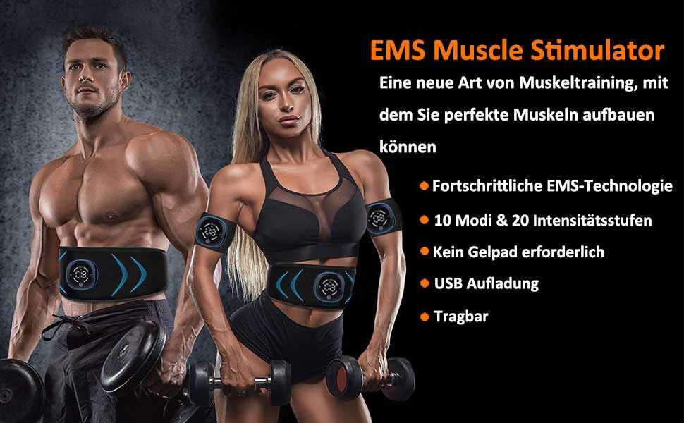 Urządzenie treningowe EMS Yonars, ABS Trainer, stymulator, pas+opaski