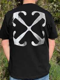 Koszulka t-shirt czarna Off-White z naturalnej bawełny oversize L