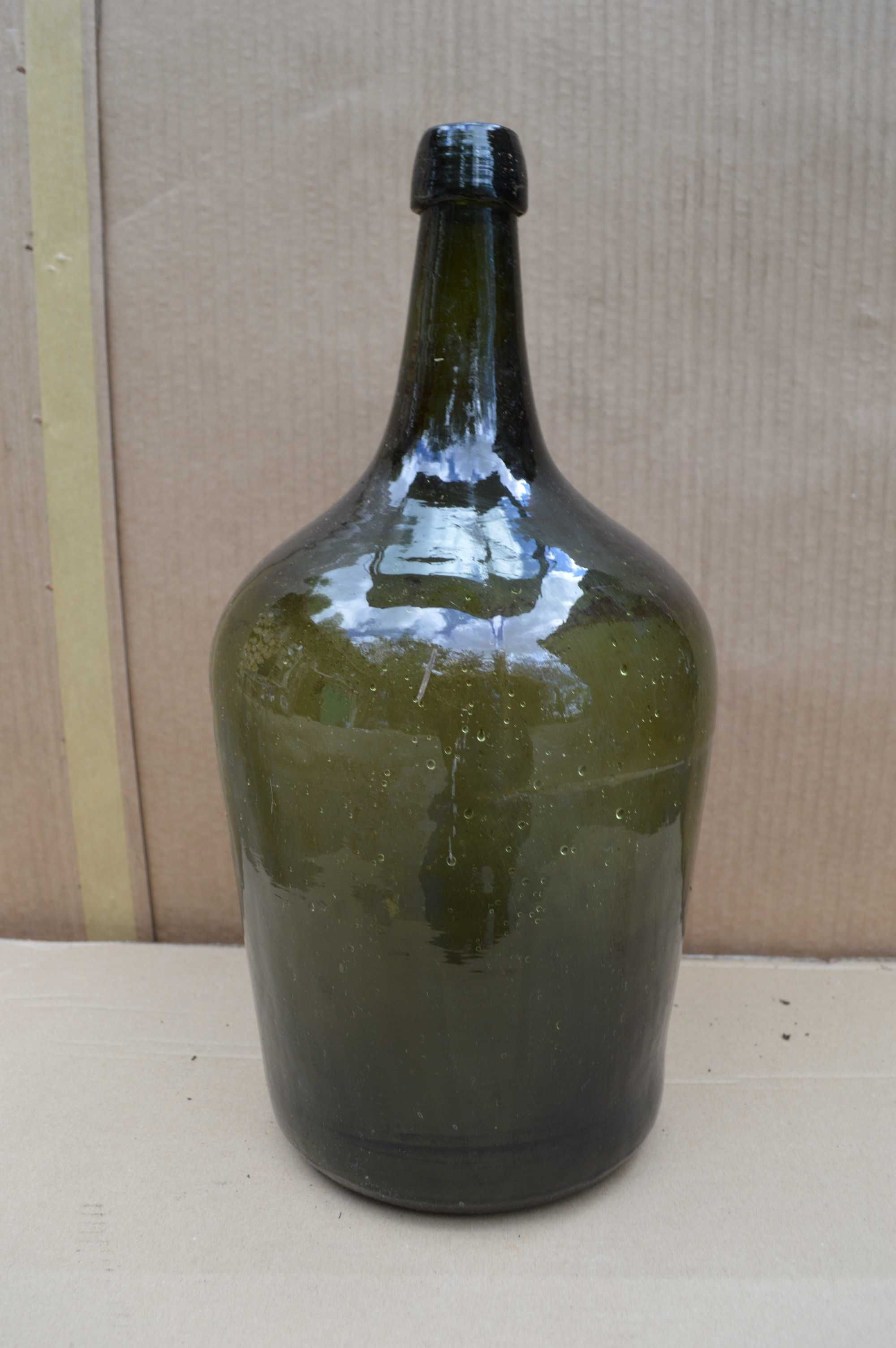 butla na wino gąsior do wina szkło zielone kolorowe szklo 5 l antyk