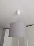 Lampa sufitowa abażur jasno szary sterowana Led