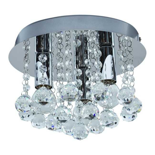 Lampa plafon chrom kryształ glamour 3xE14