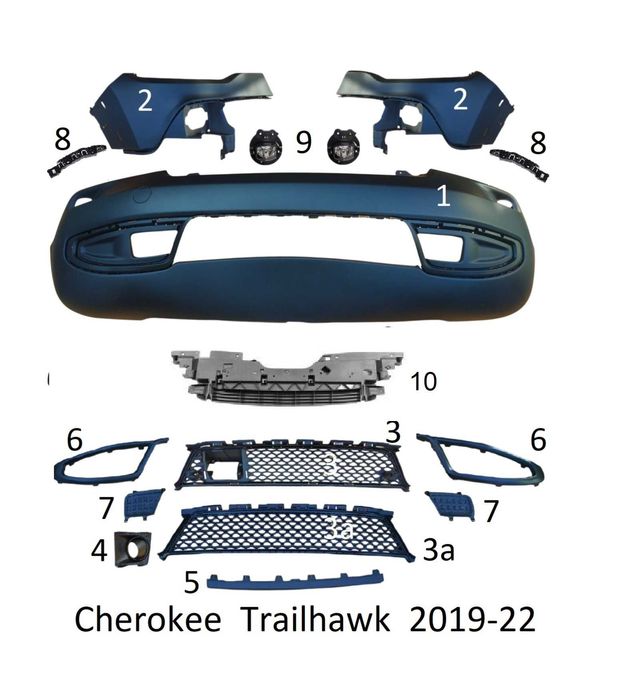 Бампер передний Jeep Cherokee Trailhawk 2019-2022