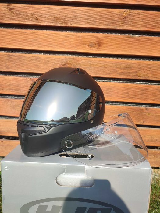Kask motocyklowy HJC C10 czarny matowy, na motor, lustro, rozmiar S