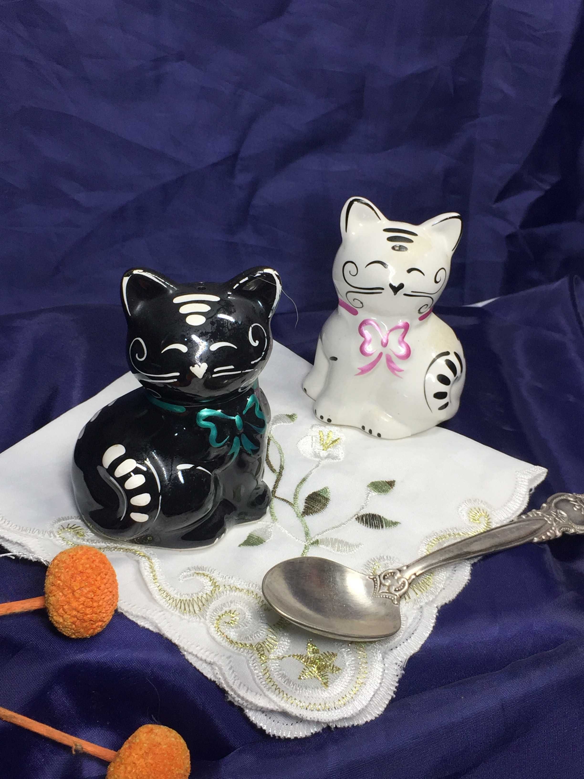 Сувенирный набор для специй «Милые котики» соль и перец фарфор