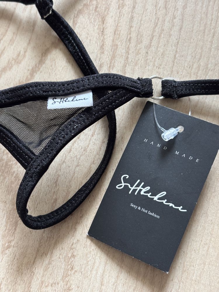 Nowe mini stringi majtki czarne