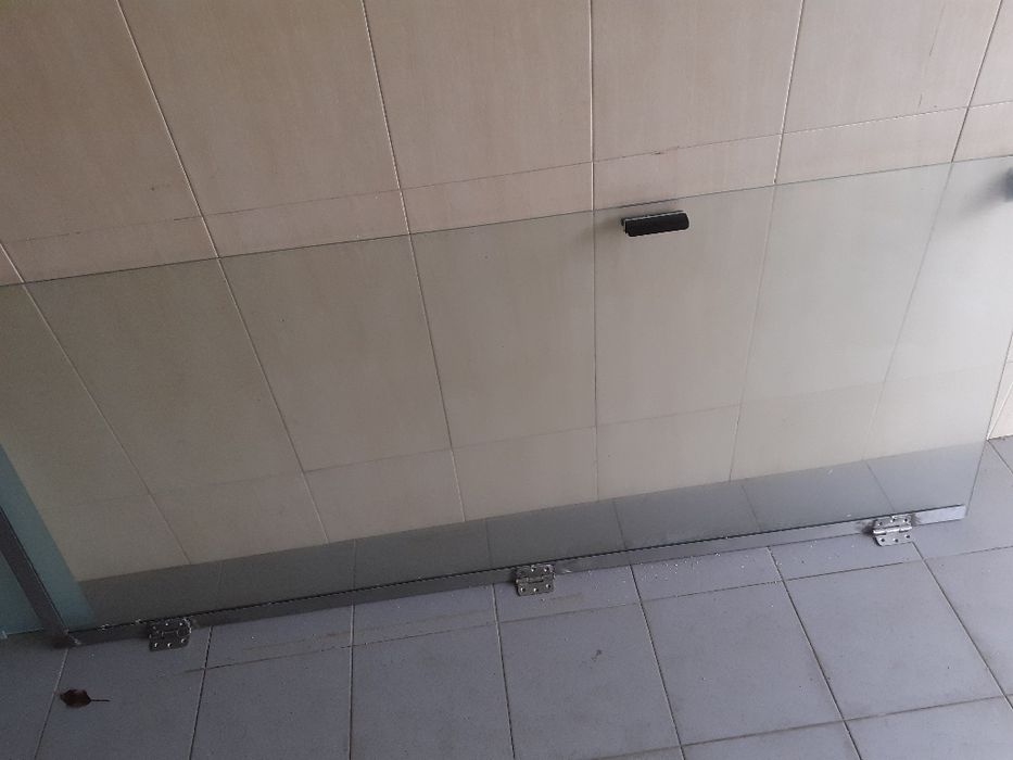 Porta de vidro 1.95 x0.80 com aro inox