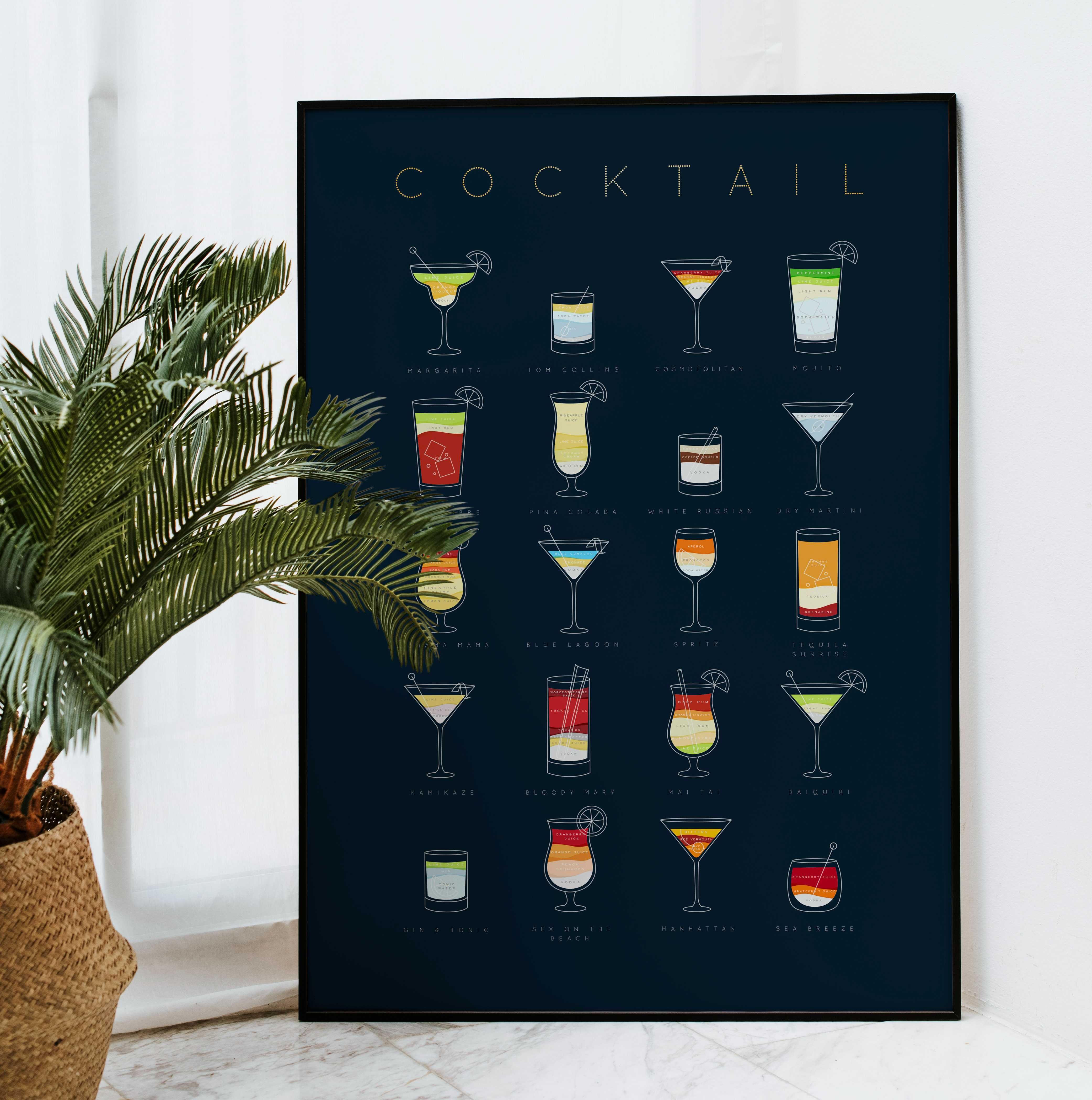 plakat 40x50 nowoczesny cocktail drink kuchnia jadalnia