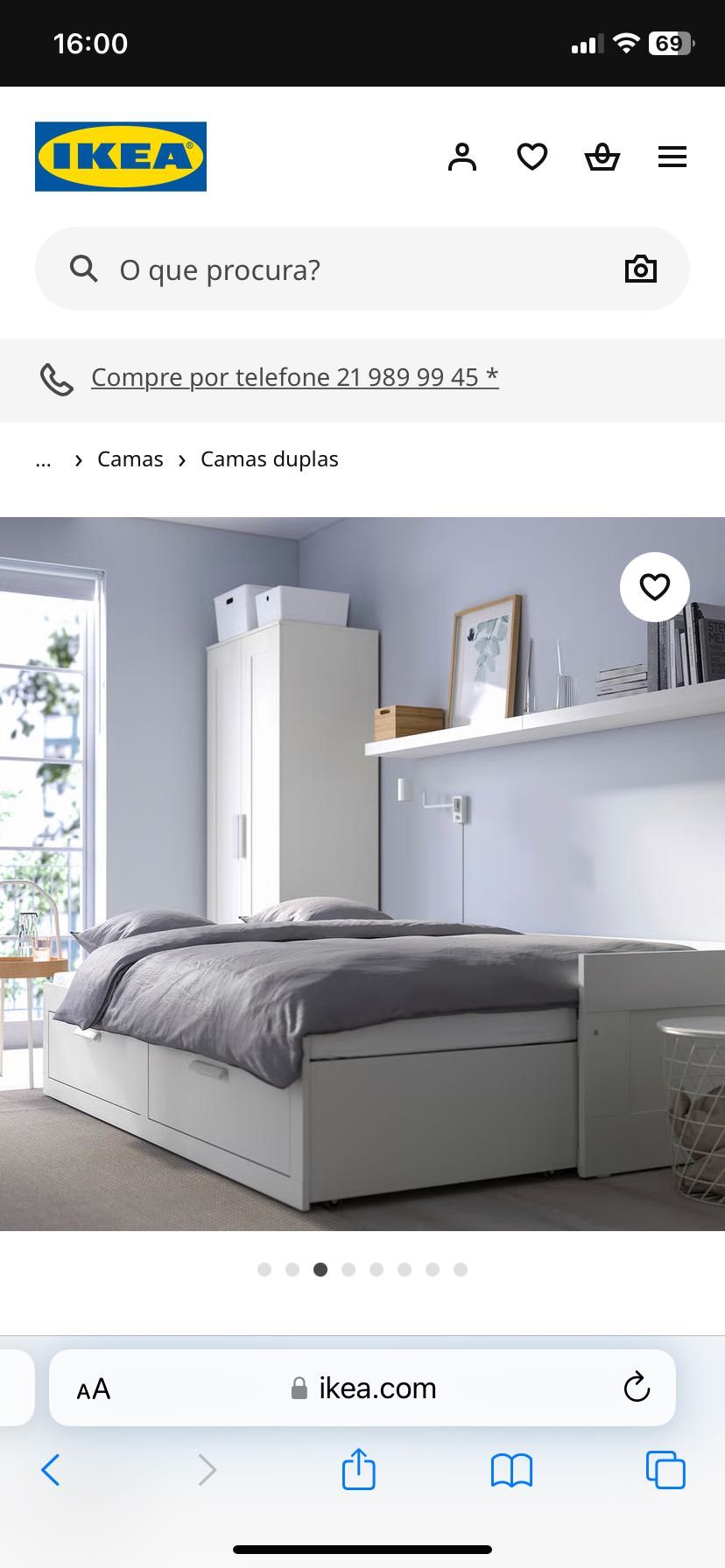 Cama dupla BRIMNES Ikea + colchão