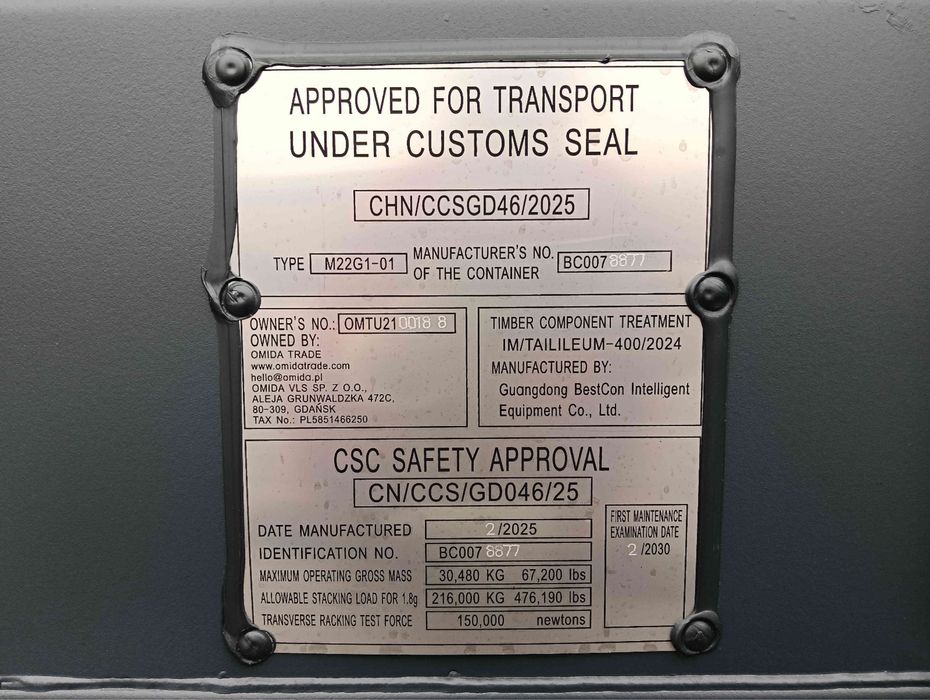 NOWY ! kontener ! ONE WAY morski magazyn 20’ ! OD RĘKI + transport HDS