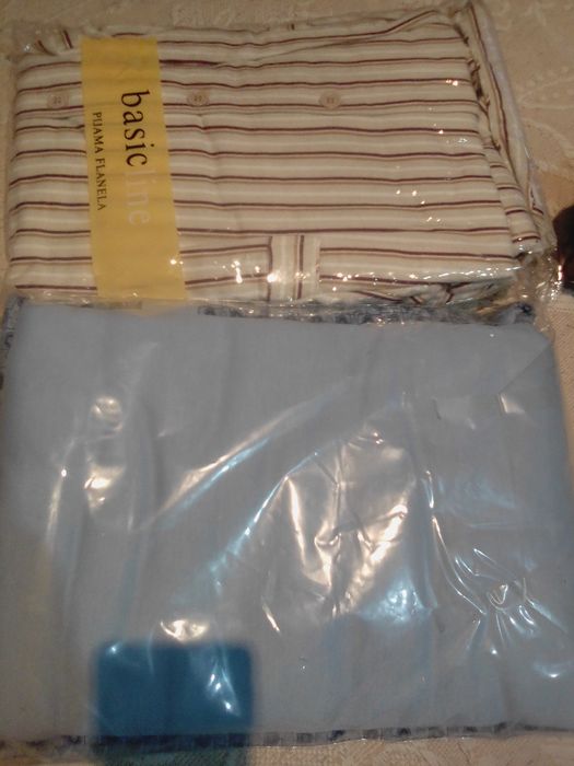 Pijamas de homem novos de algodão e malha cardada tamanho XL