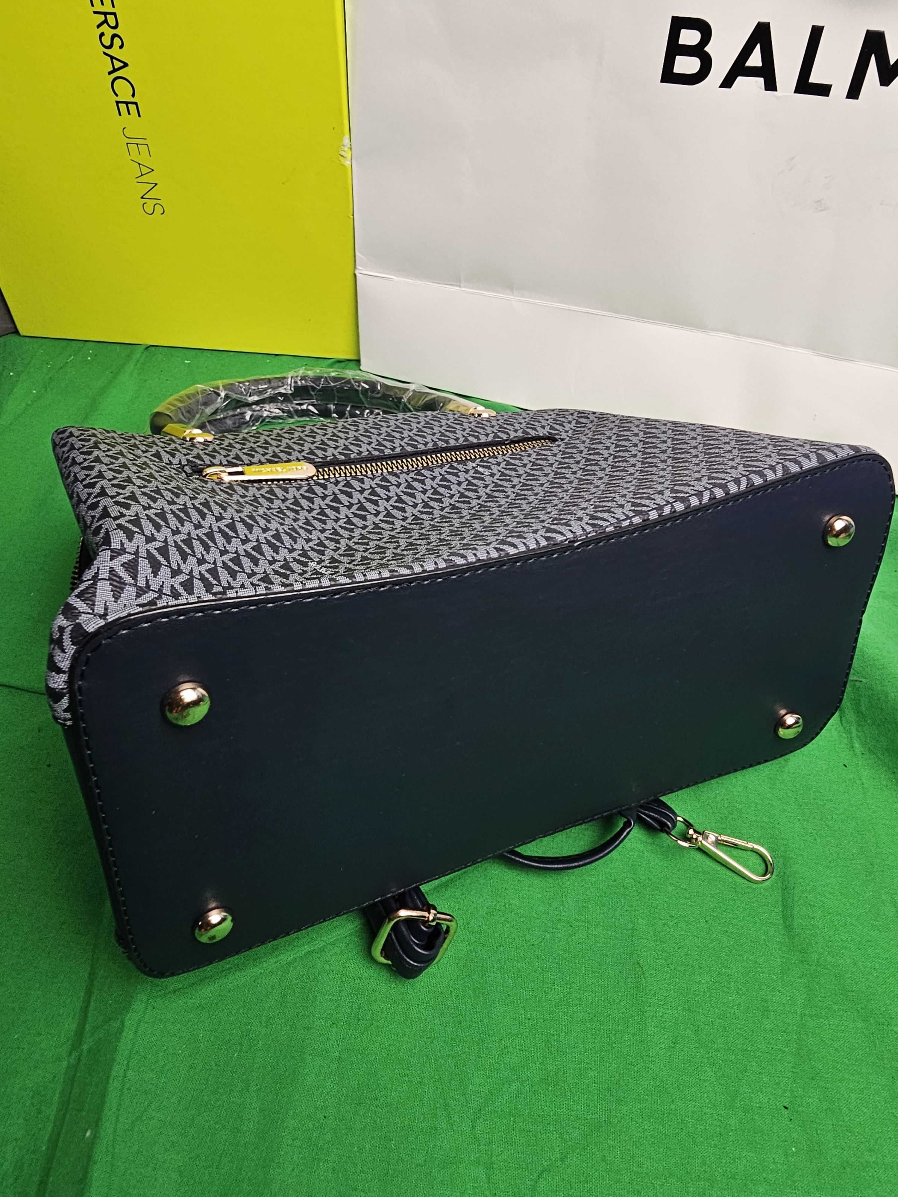 Torebka MK srednia Torba grafit Michael Kors z dlugimi raczkami pasek
