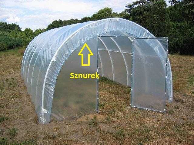 Folia ogrodnicza tunelowa ze sznurkiem, zgrzewanie sznurka na  wymiar