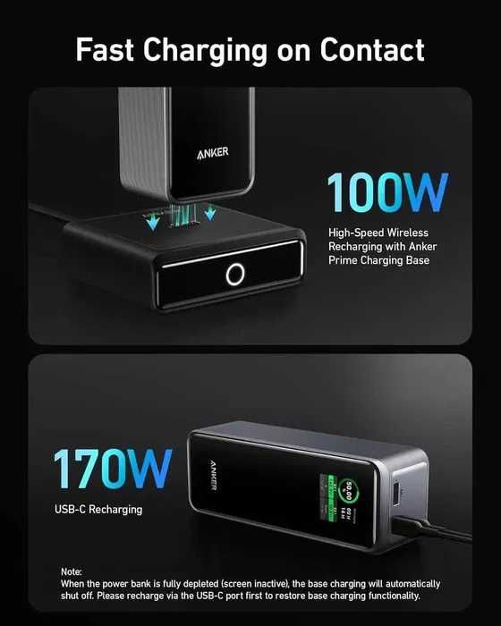 Повербанк Anker Prime Power Bank 27650mAh 250W+ 100W Charging Base