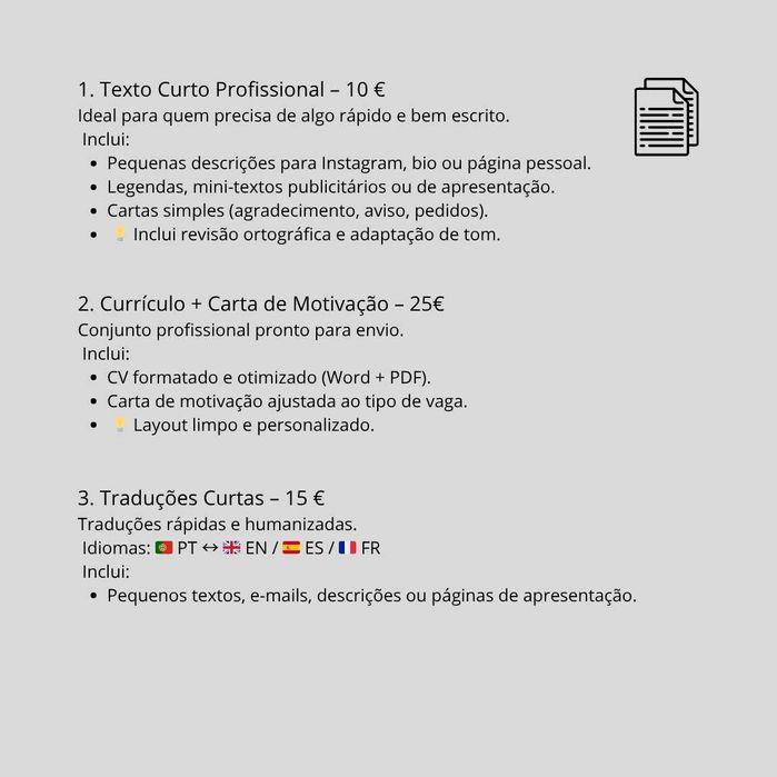 Serviços de Escrita e Revisão – rápidos e personalizados
