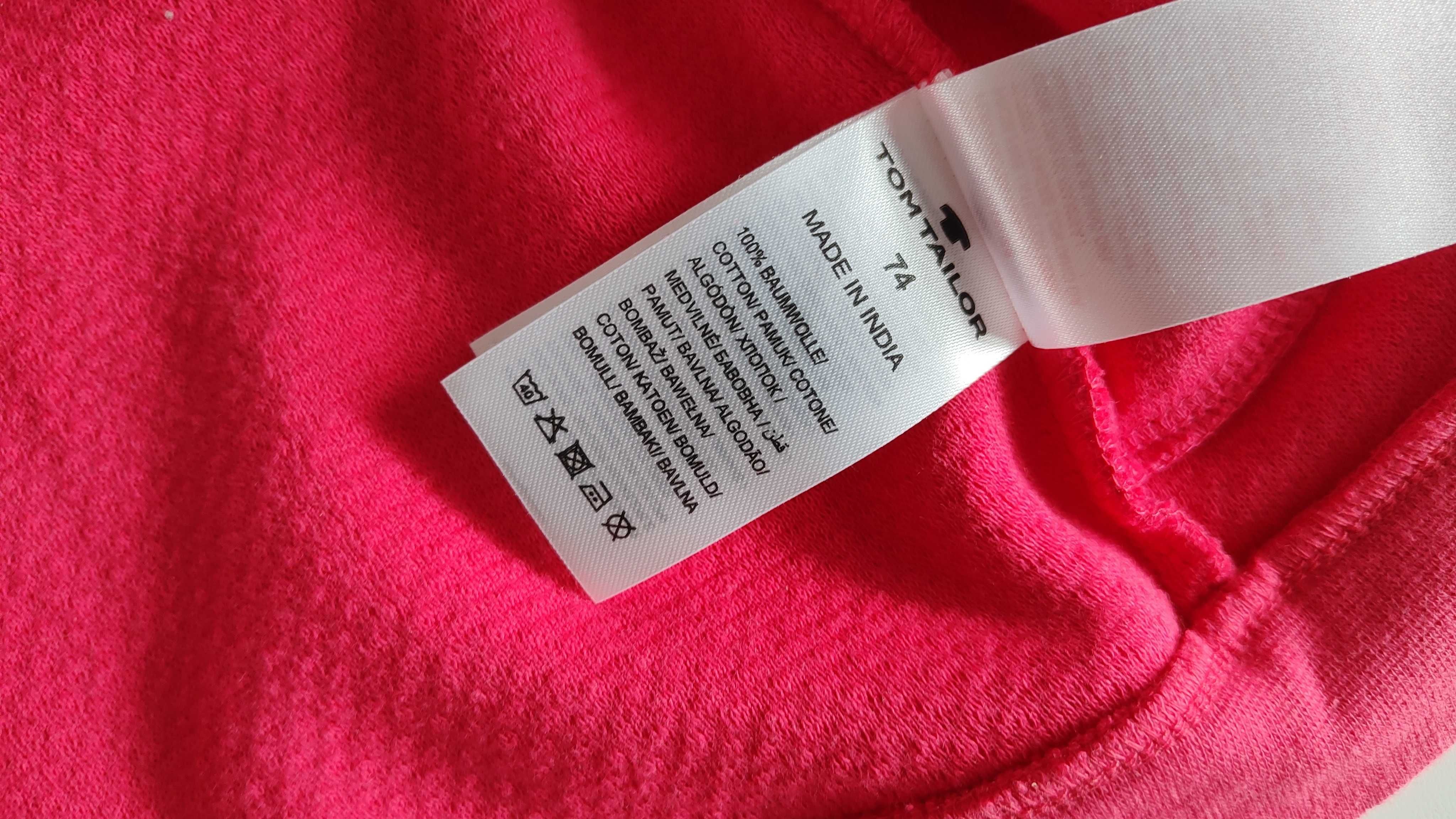 Tom Tailor nowa różowa bluza z kapturem dziewczęca niemowlęca 74