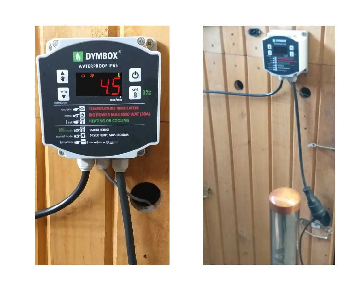 DYMBOX Zestaw - deflektor z grzałką 2,9 kW oraz termoregulator 4,5 kW