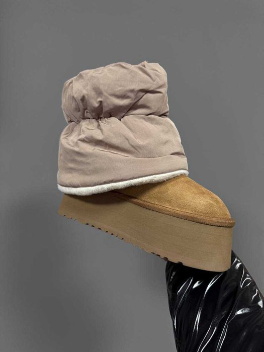 Угги UGG Mini Dipper Puffer Chestnut / Уггі Міні Діппер Пуффер бежеві