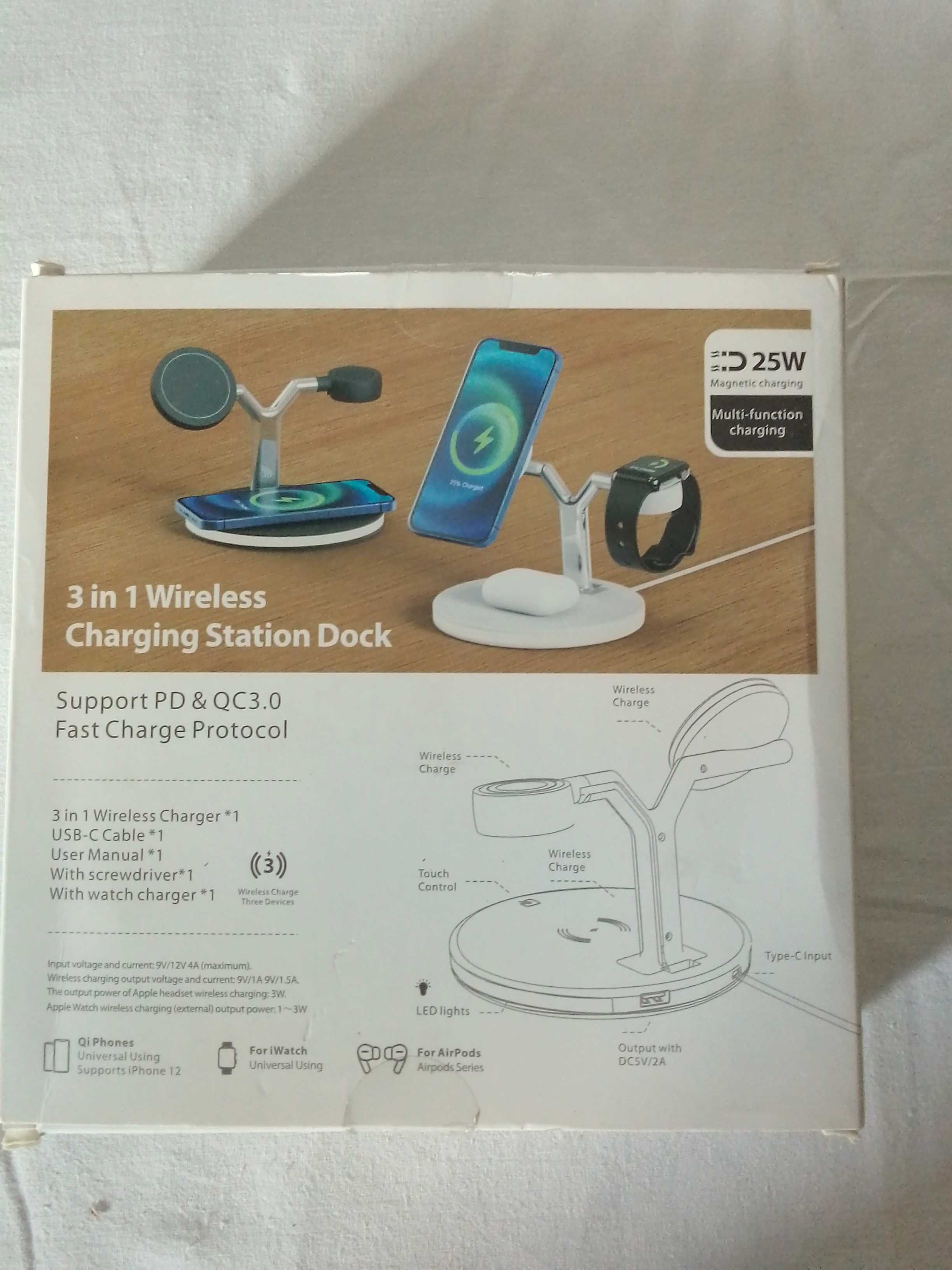Ładowarka Bezprzewodowa 3 in 1 Wireless Charging Station Dock 25W