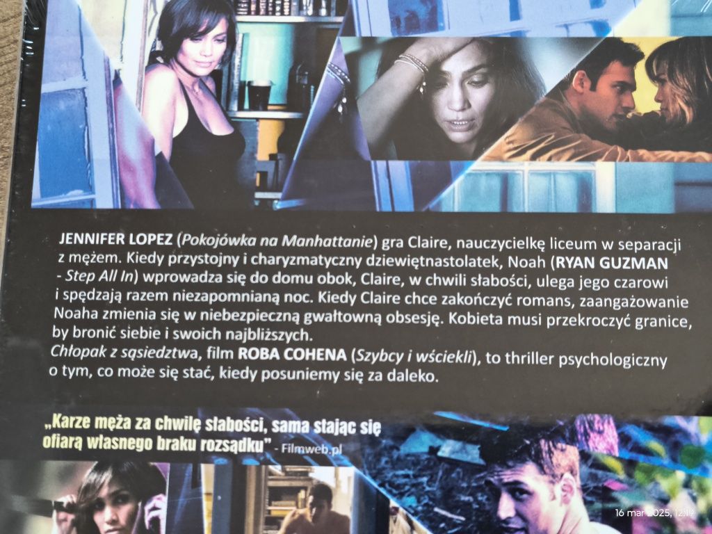 Chłopak z sąsiedztwa - film DVD z książką, Jennifer Lopez. Nowy/folia.
