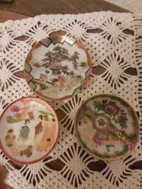 Porcelana styl Japoński Zestaw 3 małych talerzyków