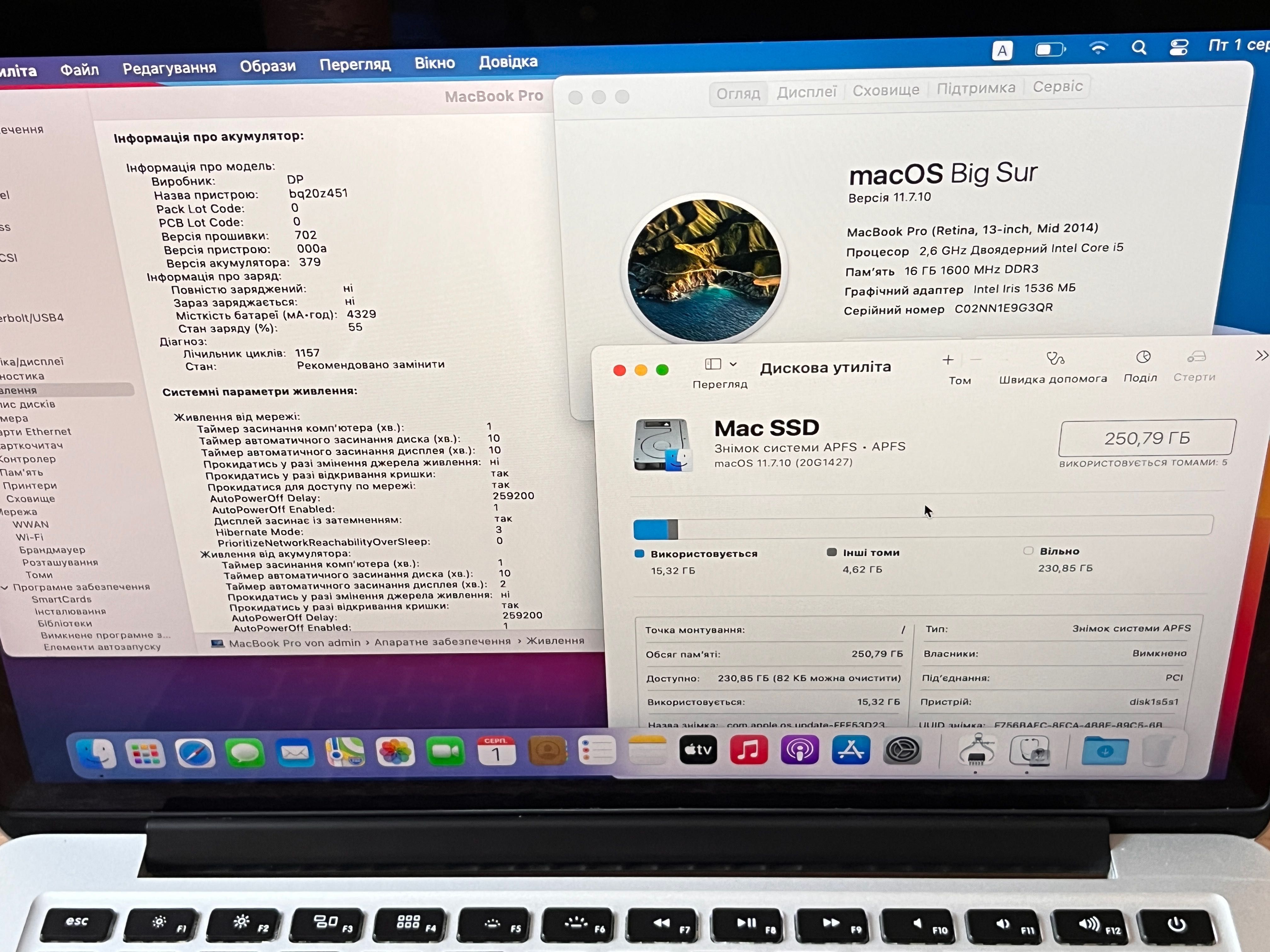  MacBook Pro 13” A1502 (2014) • i5 • 16GB • 250GB SSD