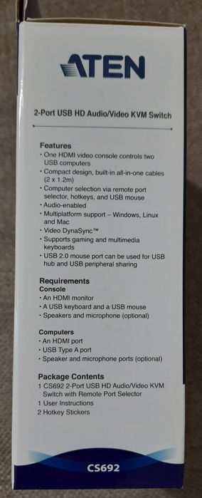 KVM переключатель Aten CS-692 (CS692-AT)
KVM переключатель Aten CS-692