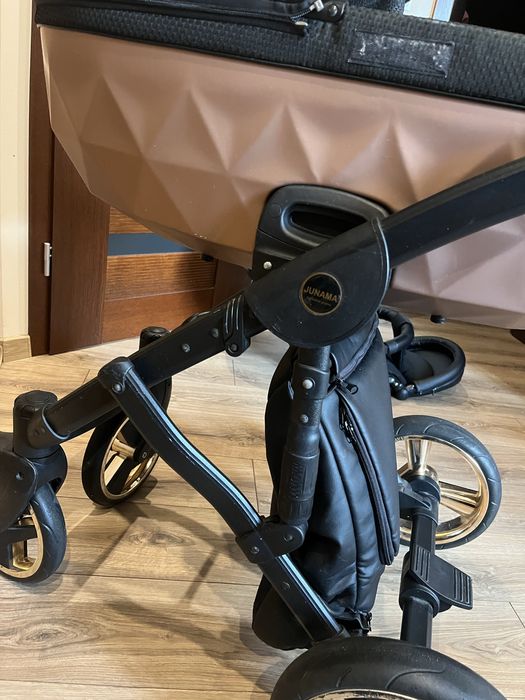 Wózek uniseks 2w1 junama fiamond priams czarny ze złotym