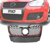 GRELHA DIANTEIRA VOLKSWAGEN VW GOLF MK5 03-08 LOOK GTI PRETO VERMELHO