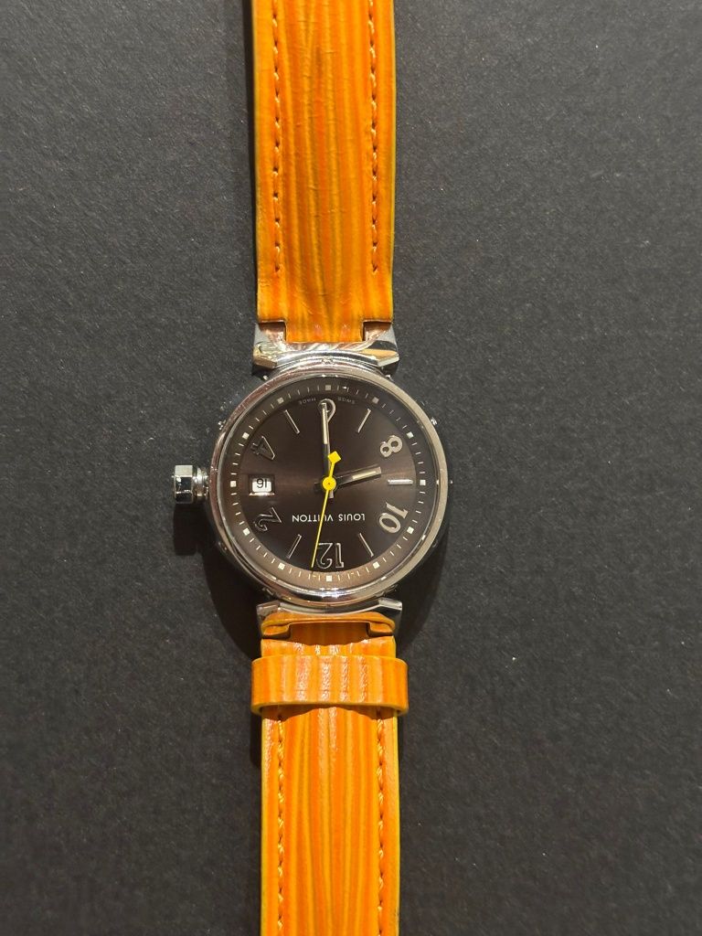 Louis Vuitton Tambour Q1211 Quartz Watch Brown Dial Ladies