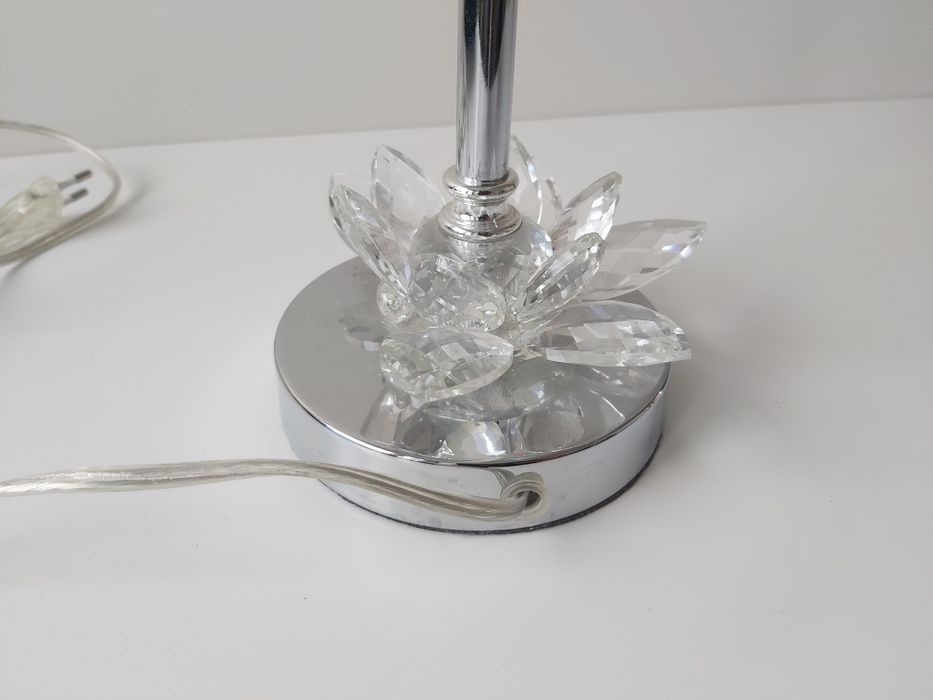 Home&You lampa stojąca nocna turkusowa z kryształami Glamour