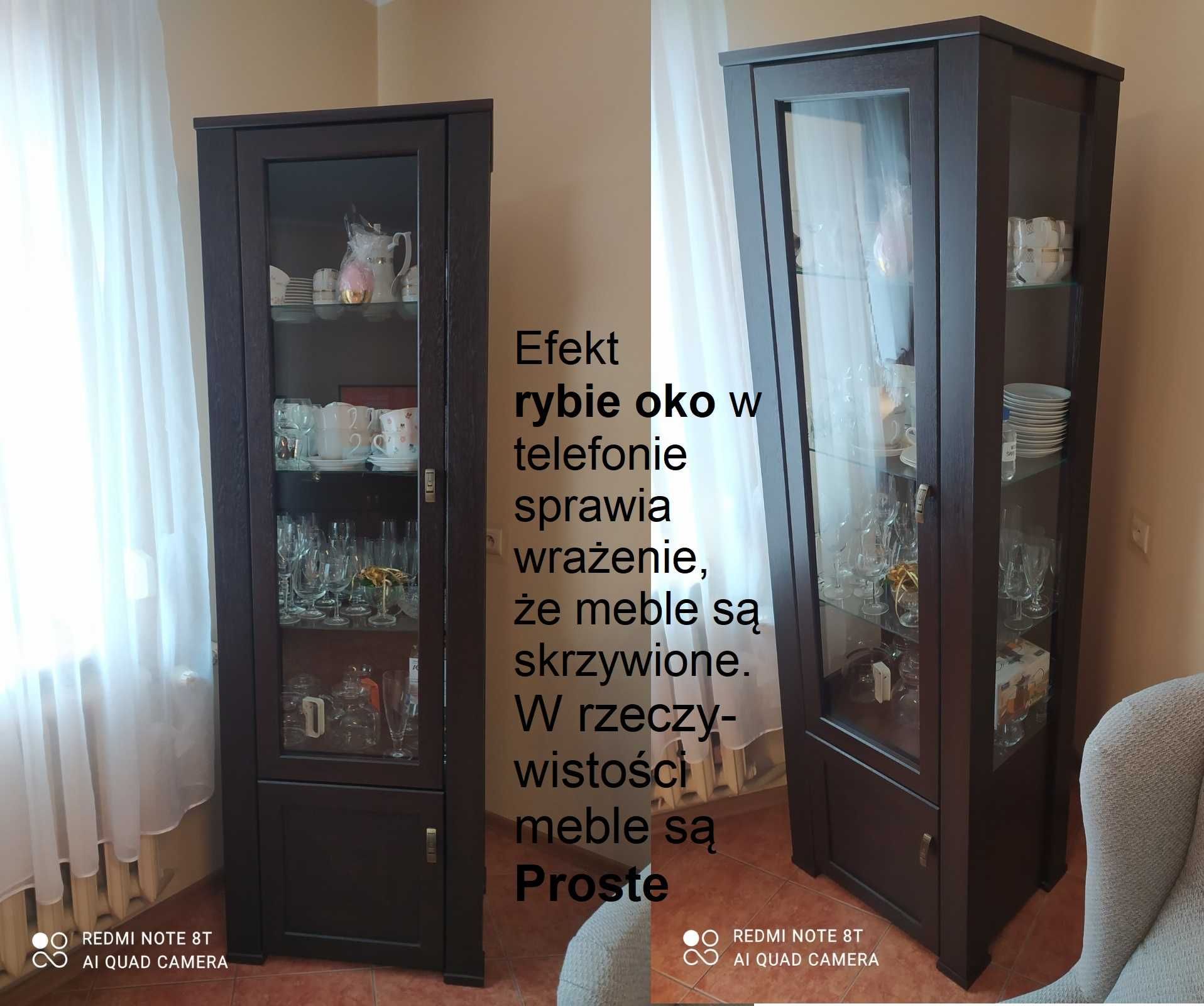 3 Meble do Salonu WENGE: Szafka RTV + Komoda + Witryna oszklona