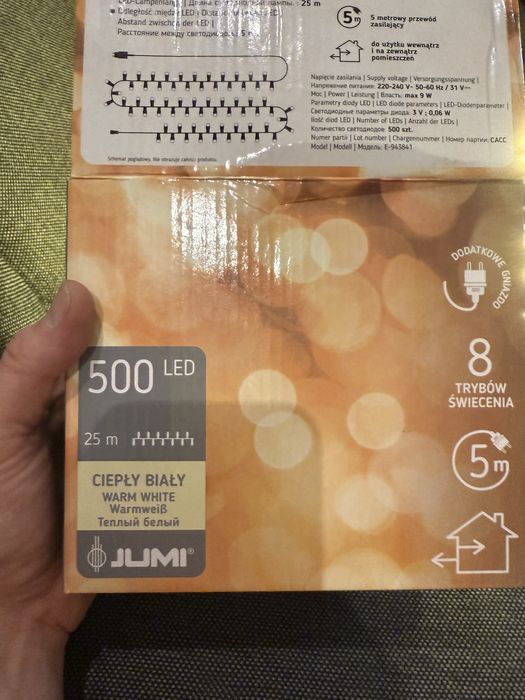 Jumi, Lampki choinkowe, 500 Led, Ciepły biały
