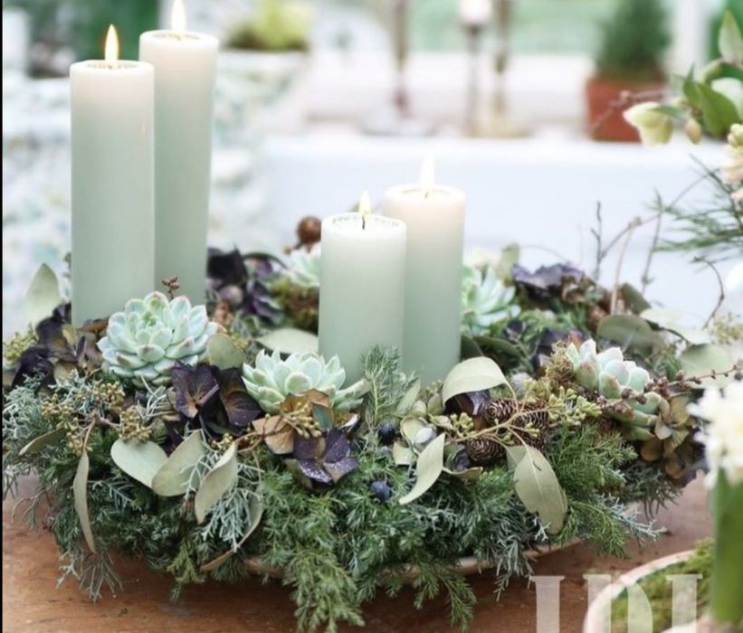 Wianek adwentowy naturalny 35 cm