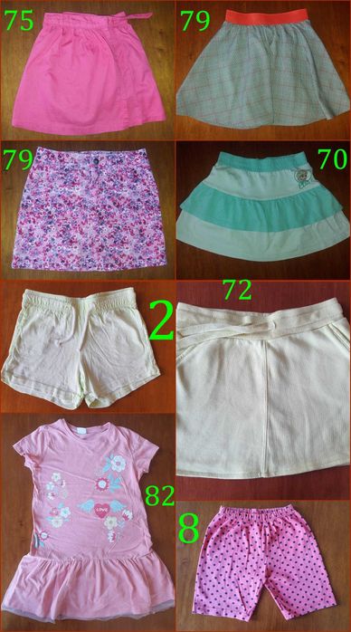 Spodenki, spodnie, legginsy, spódnica, sukienka roz.122 (310