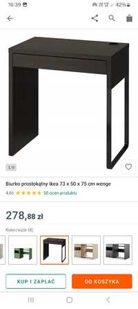 Biurko ikea  czarne