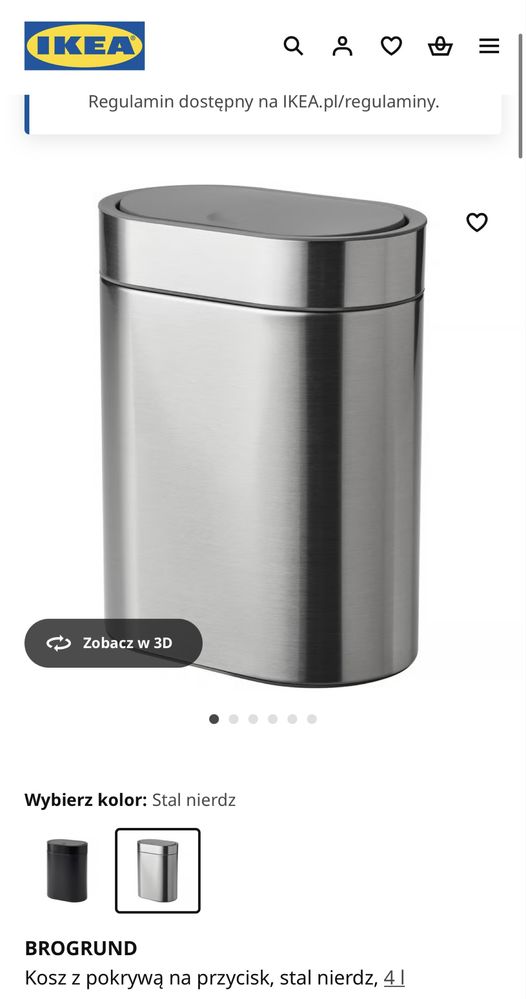 Kosz na śmieci łazienkowy IKEA