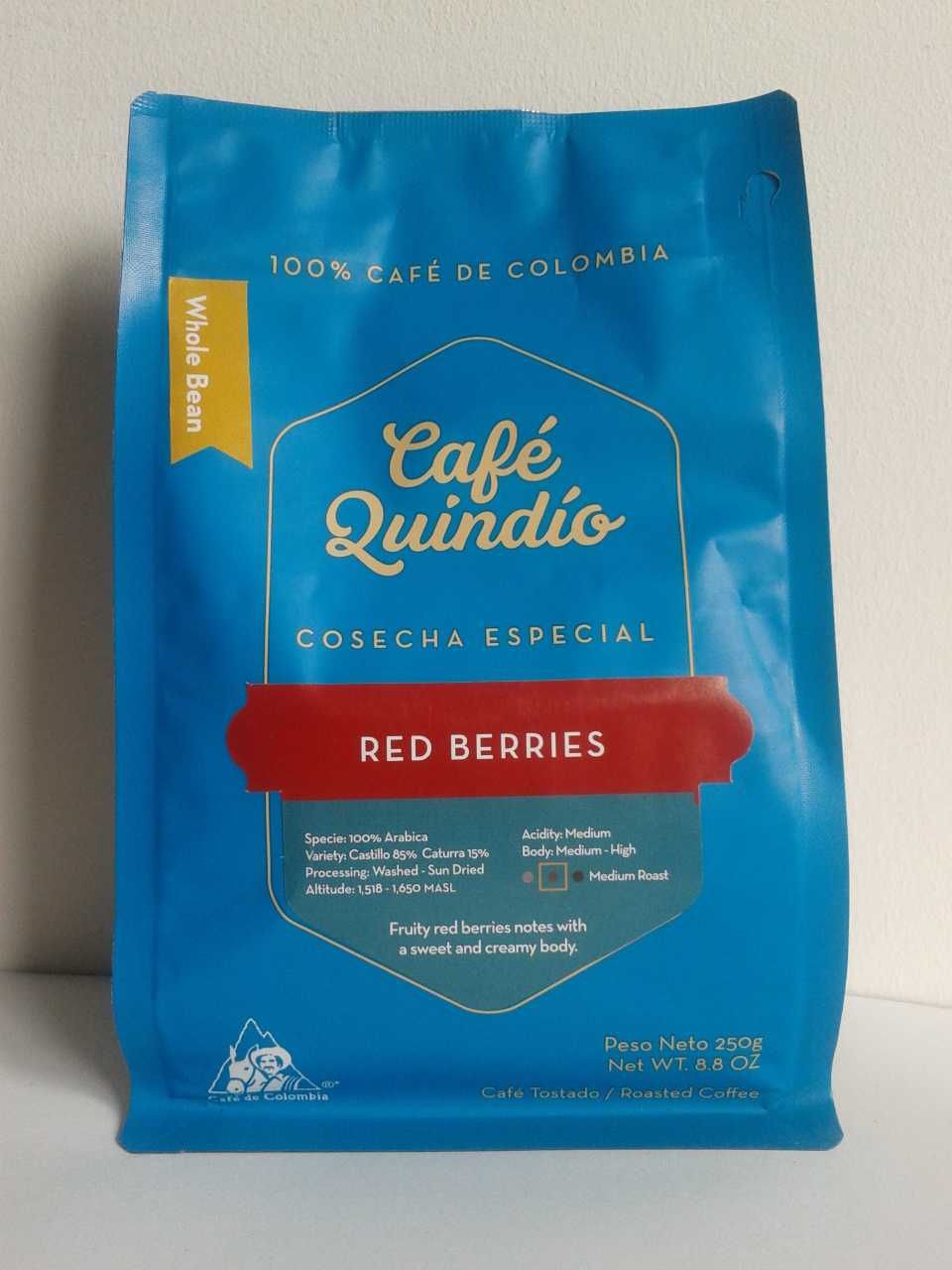 Cafe Quindio Kawa ziarnista z Kolumbii 250g KARMEL/ CZEKOLADA / JAGODA