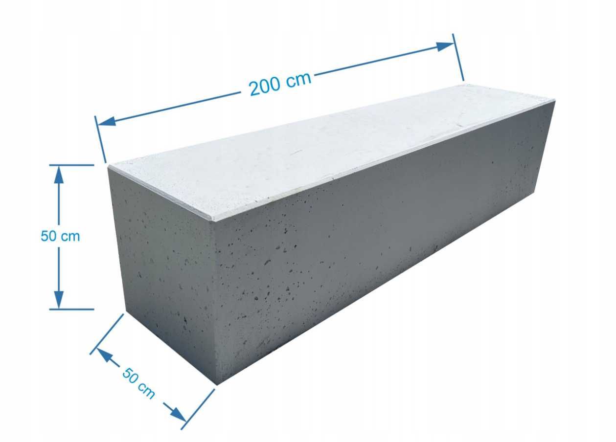 Siedzisko betonowe 208x50x50 cm - dostępność w całej Polsce