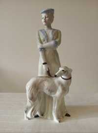 Art Deco Royal Doulton Kolekcjnerska Figurka Porcelanowa Dama Pies