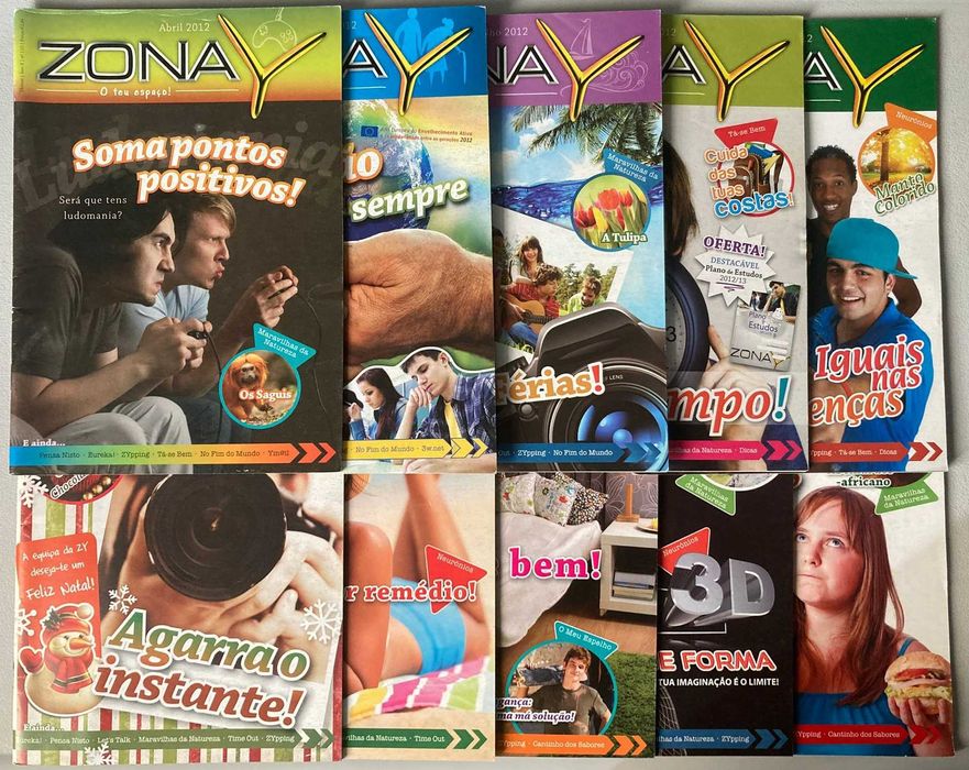 Conjunto de 10 Revistas Zona Y (anos 2012 e 2013)