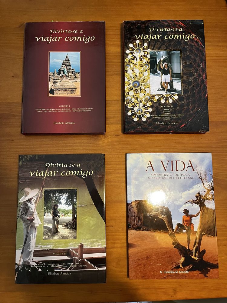 3 Livros Viagens e 1 Livro A Vida - Elizabete Almeida