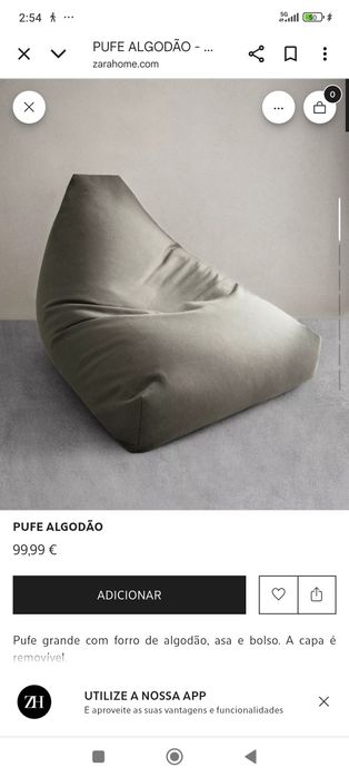 Pufe Cinza Zara Home