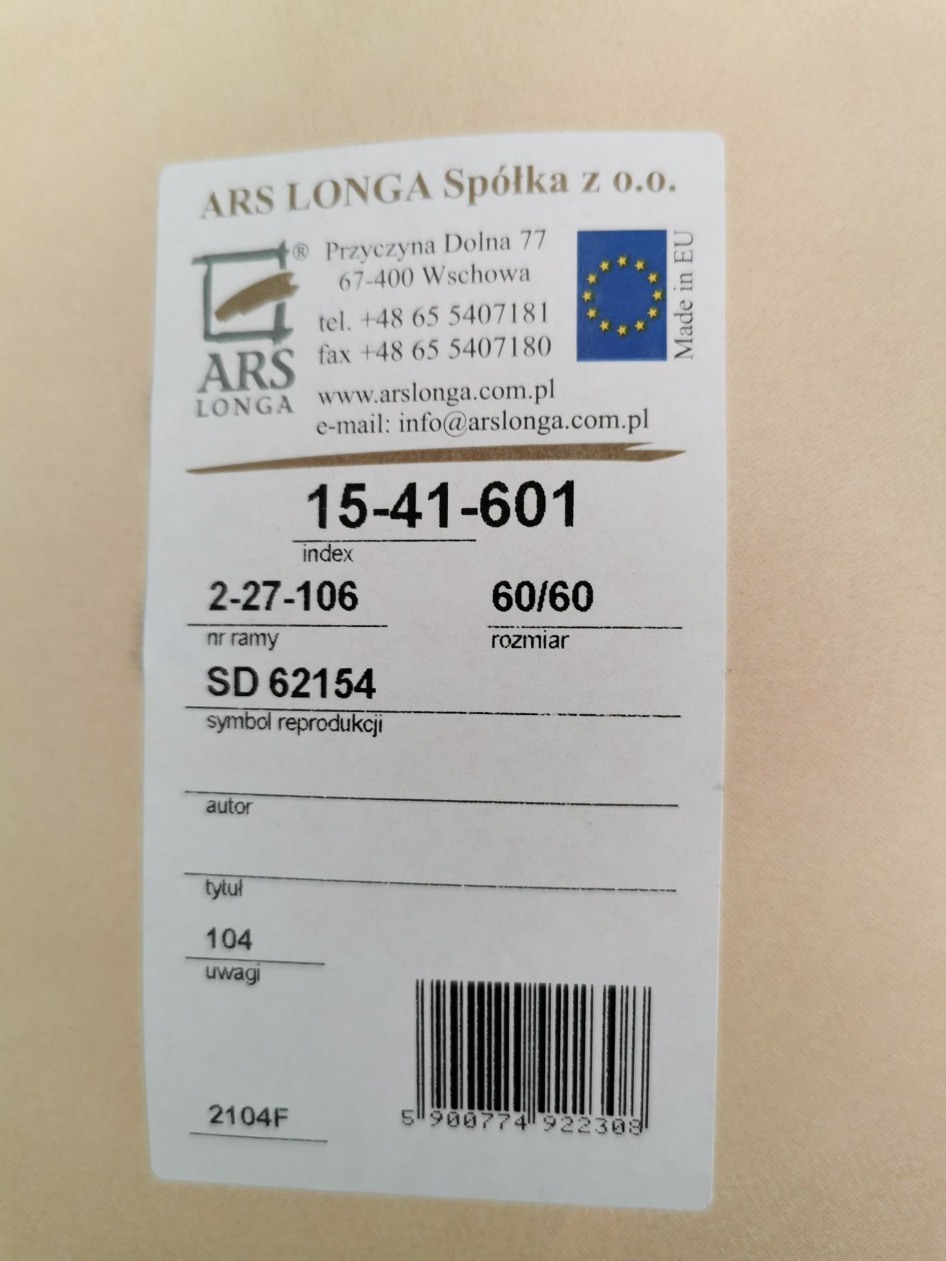 Piękny obraz ars longa