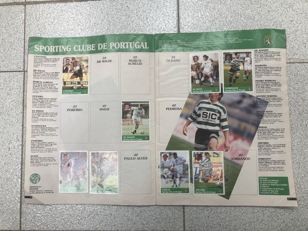 Caderneta Futebol 96/97, Incompleta