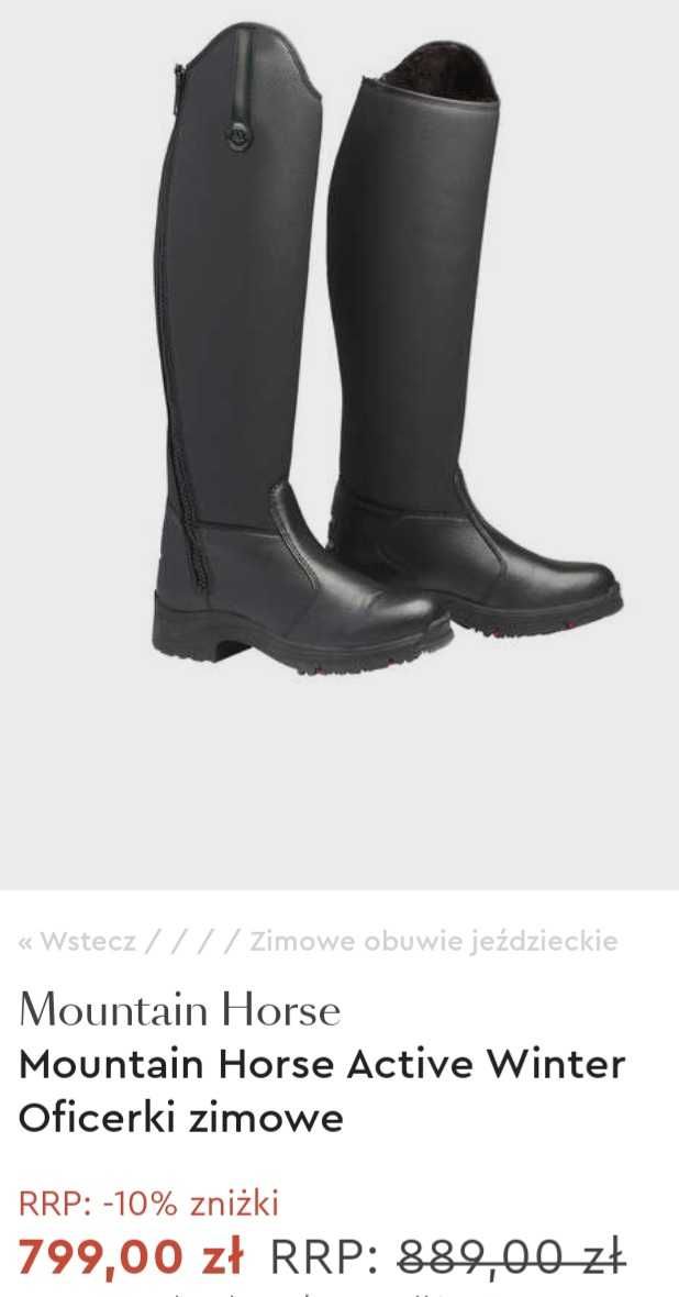 Buty zimowe oficerki Mountain Horse rozm. 38 nowe