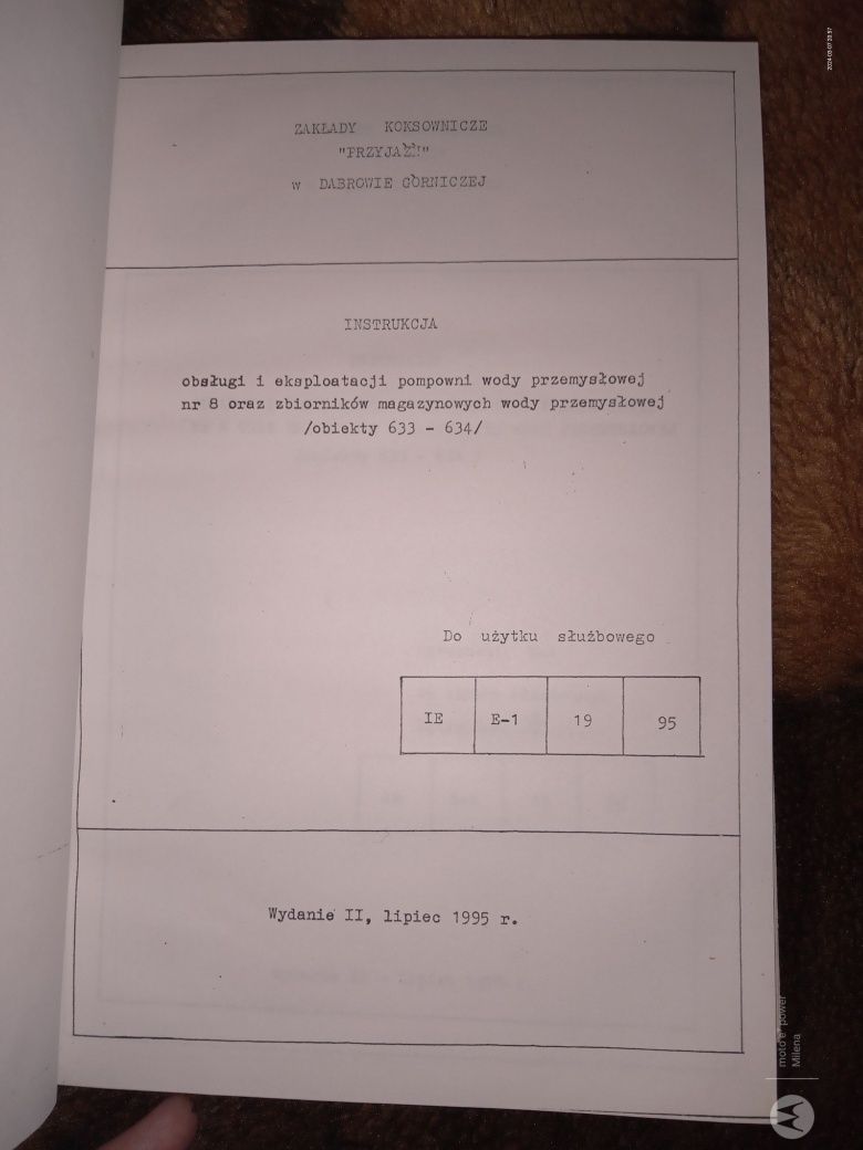 Sprzedam dokumenty z zakładów koksowniczych przyjaźń Dąbrowa Górnicza