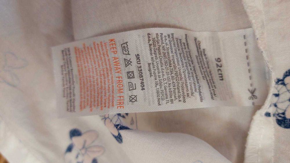 Biała elegancka koszula dla dziewczynki, Disney baby myszka miki, r 92