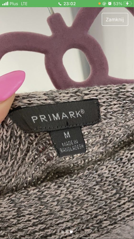 Sweter ze srebrną nitką z Primark