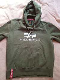 Bluza z kapturem Alpha Industries Olive size M kangurek